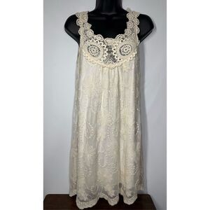Pinky Embroidered Lace Overlay Tank Dress Size Small